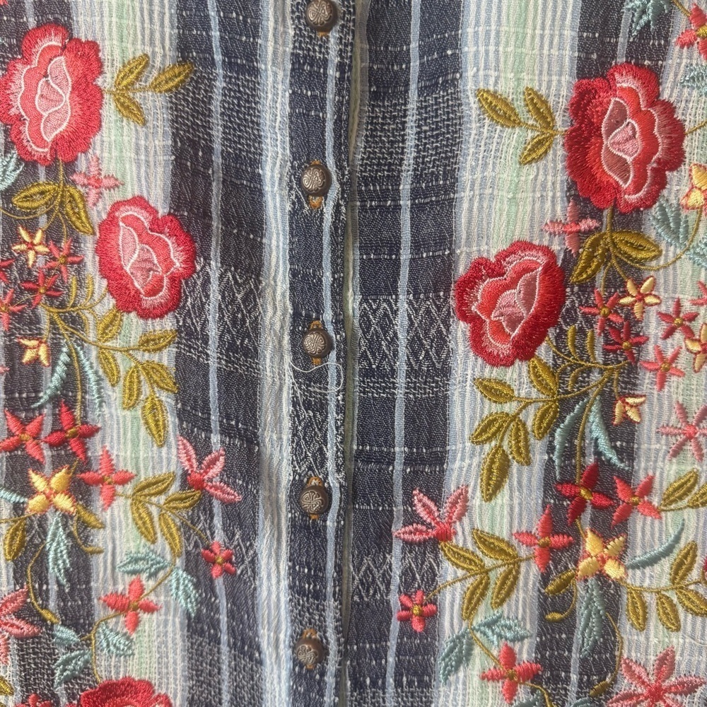 Aratta Floral Embroidered Striped Tunic - Picture 10 of 11